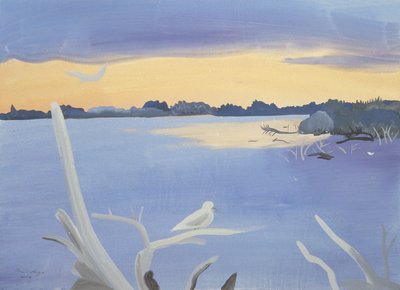 The Rhone at Gabian, 1987 by Marie Hugo